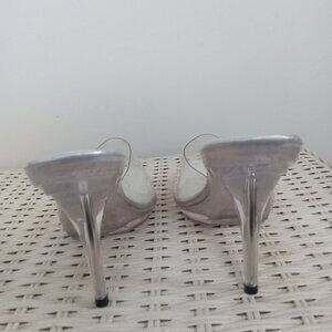Clear Spring Slides Heels Size 9 Y2K by Fashion Bug